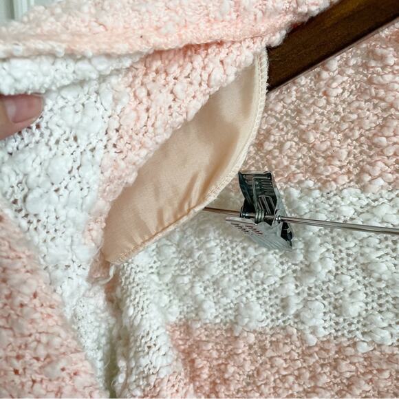 Vintage Deb boucle striped knit v-neck button down cardigan sweater size large L - Picture 3 of 7